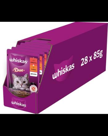 WHISKAS Adult hrana pisici adulte vita si pasare in aspic 28x85 g