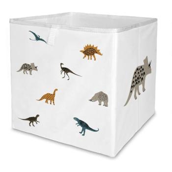 Organizator de jucării pentru copii alb din material textil 32x32x32 cm Dino Friends – Butter Kings