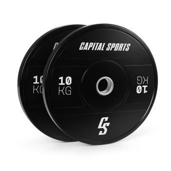 Capital Sports Elongate 2020, discuri, 2 x 10 kg, cauciuc dur, 50,4 mm