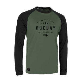 
                 ROCDAY Tricou de ciclism cu mânecă lungă de vară - PATROL - negru/verde  
            