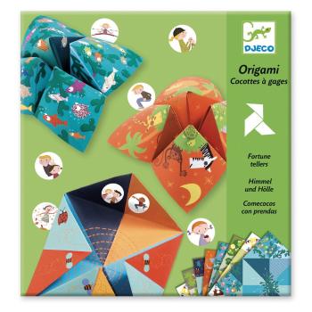 Set hârtii origami cu autocolante Djeco Fortune