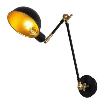 Aplică de perete neagră/aurie ø 15 cm Sivani – Opviq lights