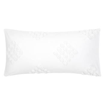 Set de 2 fețe de pernă decorative din bumbac percale Westwing Collection Fia, 40 x 80 cm, alb