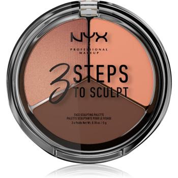 NYX Professional Makeup 3 Steps To Sculpt Patela pentru conturul fetei culoare 04 Deep 15 g