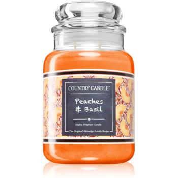 Country Candle Farmstand Peaches & Basil lumânare parfumată 680 g