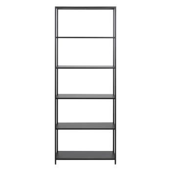 Bibliotecă neagră din metal 70x185 cm Newcastle – Actona