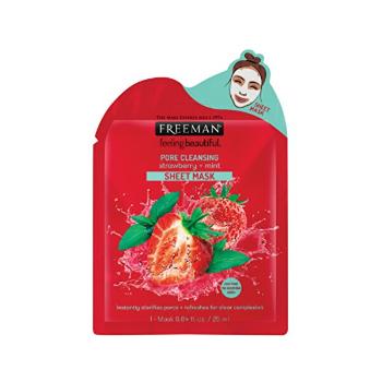 Freeman Mască de curățare din pânză Căpșune și mentă (Pore Cleansing Mask) 25 ml