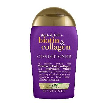OGX Balsam biotin-colagen 88 ml mini, pentru un păr mai des și mai mai voluminos.