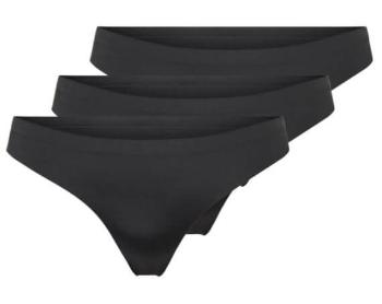 ONLY 3 PACK - tanga fără cusături pentru femei ONLTRACY 15211630 Black XS