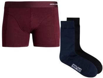 Jack&Jones Set bărbați - boxeri și șosete JACBAMBOO 12198875 Port Royale M