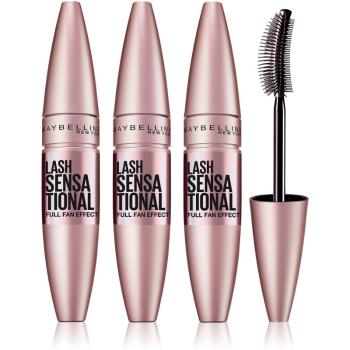 Maybelline Lash Sensational mascara pentru gene lungi și dese Black (ambalaj economic) culoare