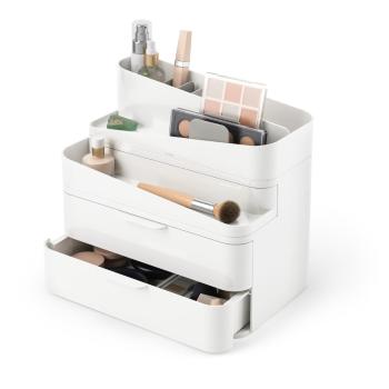 Organizator de baie alb pentru cosmetice din plastic Glam – Umbra