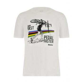 
                 SANTINI Tricou de ciclism cu mânecă scurtă - CX UCI OFFICIAL - alb  
            