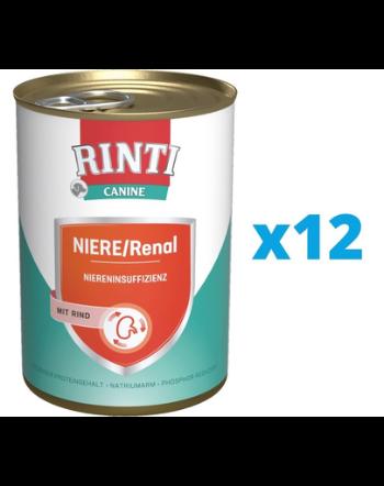 RINTI Canine Niere/Renal Beef hrana dietetica 12 x 800 g pentru caini cu insuficienta renala cronica sau acuta