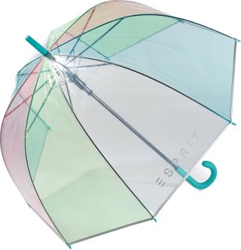 Esprit Umbrelă Transparent Long AC Domeshape Rainbow 53161 blue