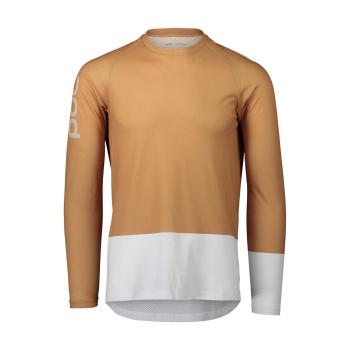 
                 POC Tricou de ciclism cu mânecă lungă de vară - MTB PURE LS - alb/maro 
            