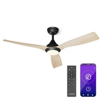 Klarstein Fiji Flow 2 în 1 Smart, ventilator de tavan, Ø 152 cm, lumină LED, telecomandă, control prin aplicație, funcționare în două direcții