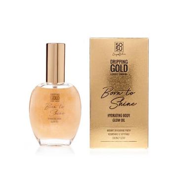 Dripping Gold Ulei de corp hidratant cu sclipici Auriu Dripping Gold Born to Shine (Hydrating Body Glow Oil) 50 ml