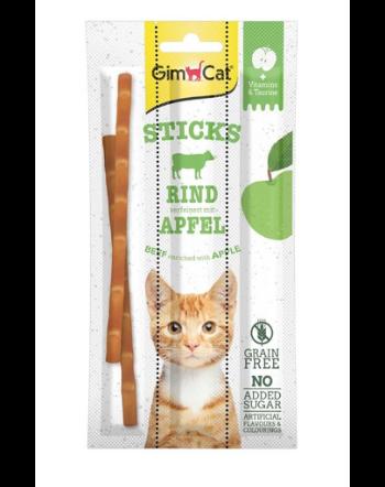 GIMCAT Sticks Beef&amp;Apple Recompense pisici adulte, cu vita si mar 3 buc.