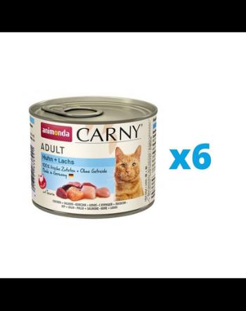 ANIMONDA Carny Adult Conserve hrana pentru pisici, cu pui si somon 6 x 200 g