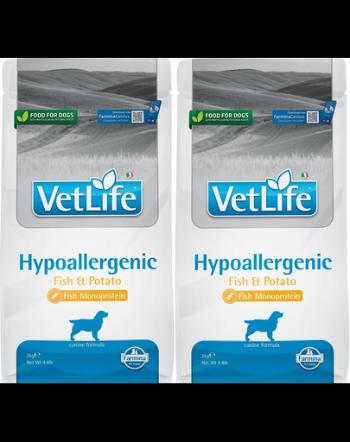 FARMINA Vet Life Hypoallergenic Fish &amp; Potato 2 x 2 kg hrana caini cu alergii