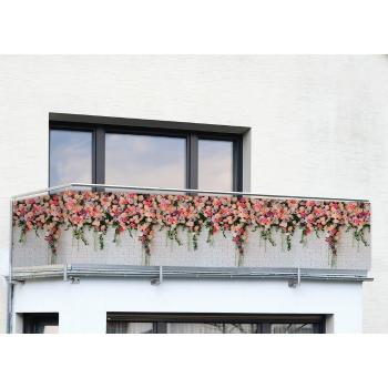 Paravan pentru balcon roz/gri 500x85 cm Roses - Maximex