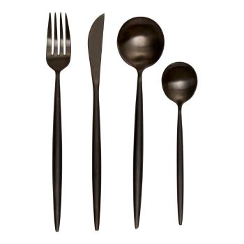 Tacâmuri negru din oțel inoxidabil 16 buc. Modern retro – Premier Housewares