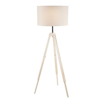 Lampadar crem cu abajur textil (înălțime 110 cm) Theo – LAMKUR