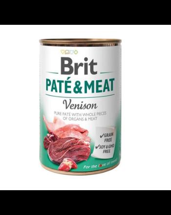 BRIT Pate&amp;Meat venison Hrana umeda pentru caini adulti, cu vanat, set 6 x 400 g