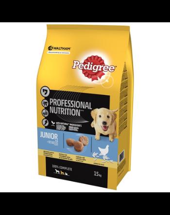 PEDIGREE Junior Professional Nutrition hrana uscata caini juniori, cu pui si orez 15 kg