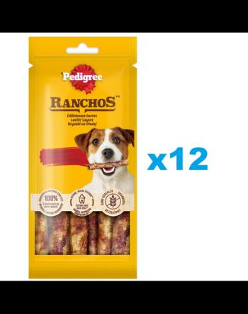 PEDIGREE Ranchos Chews for Longer 12x40g recompense pentru caini cu vita