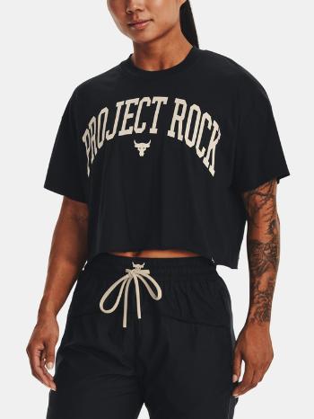 Under Armour UA Project Rock SS Crop Tricou Negru