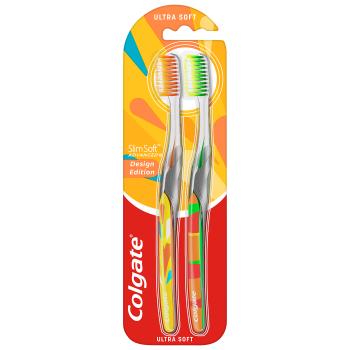 Colgate Periuță de dinți moale SlimSoft Design Edition Duopack 2 buc