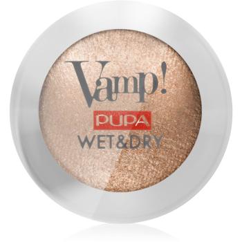 Pupa Vamp! Wet&Dry farduri de ochi pentru utilizare umedă și uscată stralucire de perla culoare 101 Precious Gold 1 g