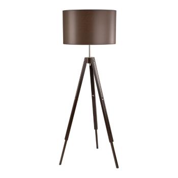 Lampadar maro închis cu abajur textil (înălțime 110 cm) Theo – LAMKUR