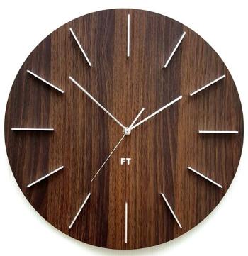 Ceas de peret design Future Time FT2010WE Round dark natural brown, diamteru 40 cm