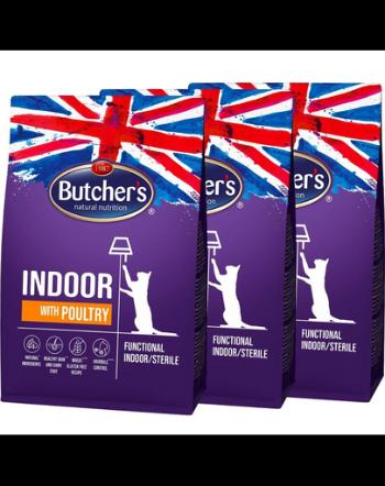 BUTCHER'S Functional Cat Indoor hrana pisica interior 3x800 g cu pasare