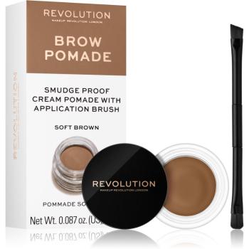 Makeup Revolution Brow Pomade pomadă pentru sprâncene culoare Soft Brown 2.5 g