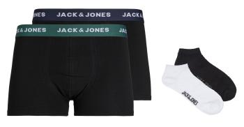 Jack&Jones 4 PACK - Set de boxeri și șosete pentru bărbați JACBASIC 12214266 Black Black L