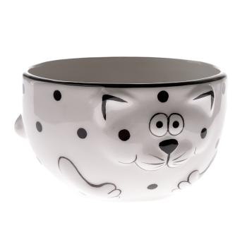 Castron din ceramică Cat, buline negre