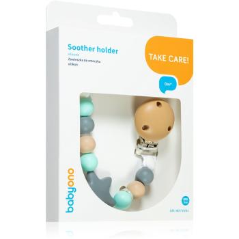 BabyOno Take Care Soother Holder 0m+ clips pentru suzetă Brown 1 buc