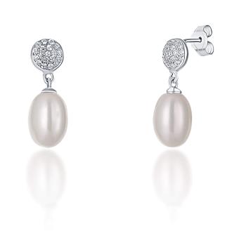 JwL Luxury Pearls Cercei din argint cu perle reale și zirconii JL0684