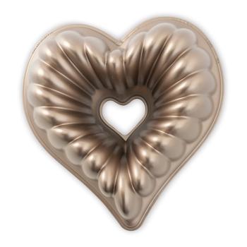 Formă pentru copt în formă de inimă Nordic Ware Heart, 2,4 l, arămiu