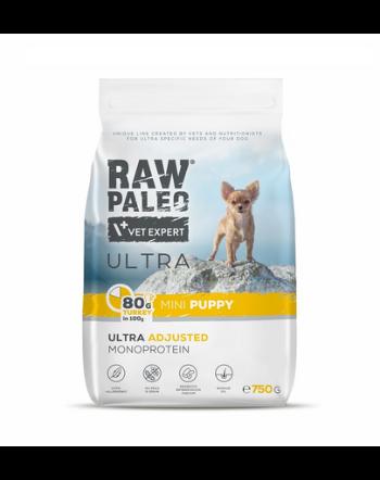 RAW PALEO Ultra Turkey Mini Puppy 750g hrana catei rasa mica, din curcan