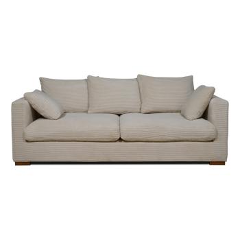 Canapea bej cu tapițerie din catifea reiată  220 cm Comfy – Scandic