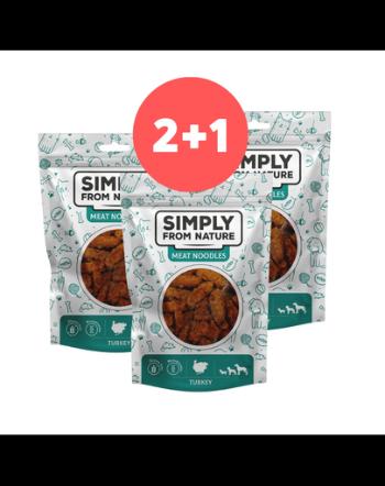 SIMPLY FROM NATURE Meat Noodles pentru caini din curcan 2 x 80g + 80g GRATIS