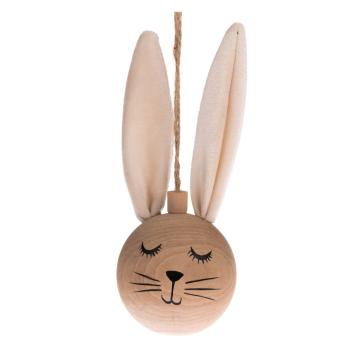 Decorațiune suspendată din lemn pentru Paște Dakls Bunny, bej