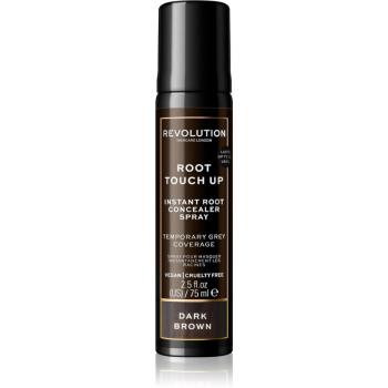 Revolution Haircare Root Touch Up spray instant pentru camuflarea rădăcinilor crescute culoare Dark Brown 75 ml