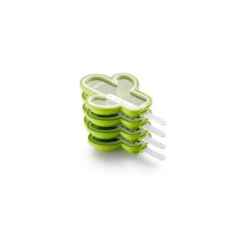 Set 4 forme din silicon pentru înghețată în formă de cactus Lékué, verde