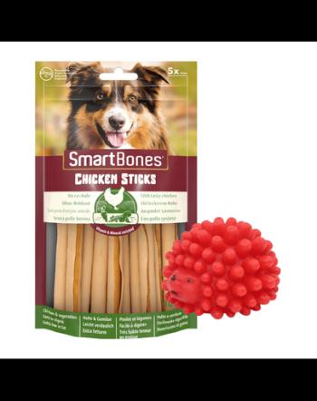 SMART BONES Sticks Recompense pentru caini, cu pui x 2 + minge GRATIS